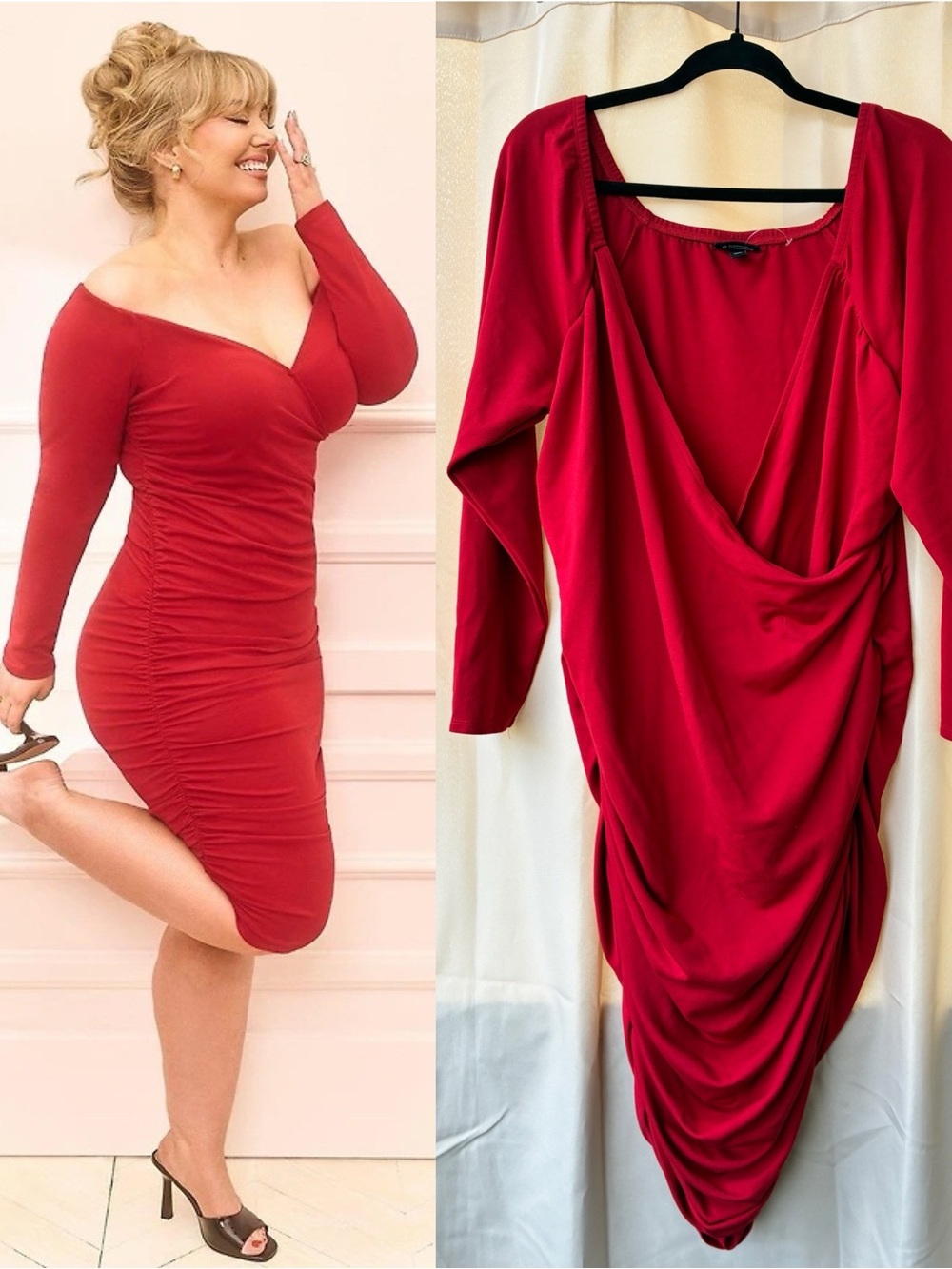 Torrid Retro Chic Red Ruched Vampy Pencil Wiggle Dress 3X